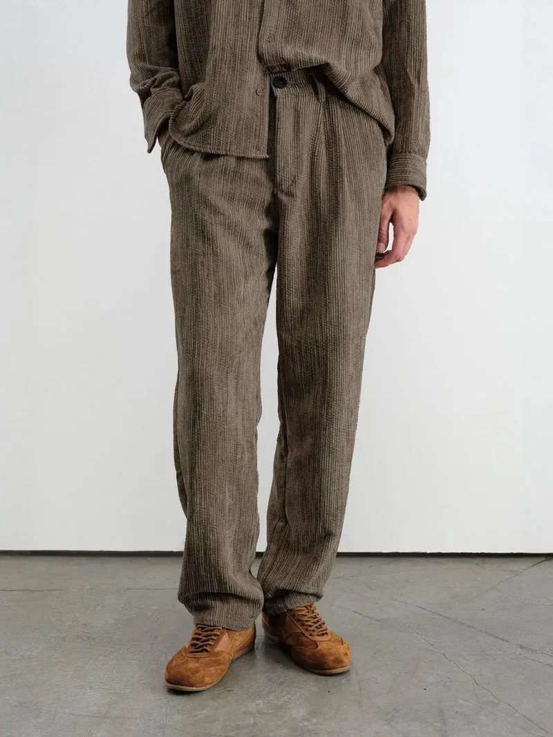 Giesto GIESTO Mid Waist Pleated Straight Leg Pants